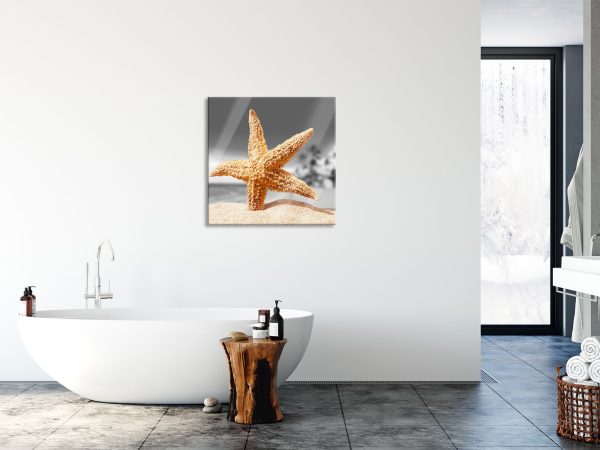 Seestern Sandstrand, Glasbild Quadratisch Jetzt online – Bild 4