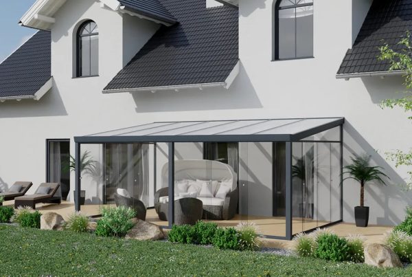 Kaltwintergarten Aluminium 700x300cm Doppelsteg weiß Online-Schn?ppchen – Bild 2