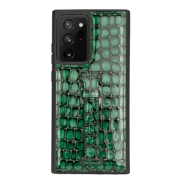Samsung Note 20 Ultra Lederhülle mit Fingerschlaufe MILANO-Design Grün Schn?ppchen