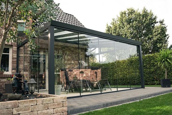 Kaltwintergarten Aluminium 600x250cm VSG anthrazit Rabatt – Bild 4
