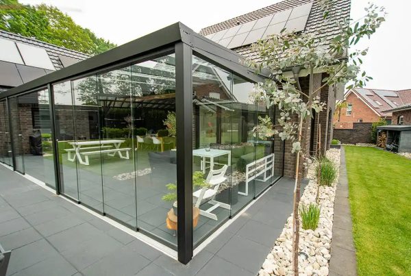 Kaltwintergarten Aluminium 800x450cm Doppelsteg schwarz Verkauf – Bild 4