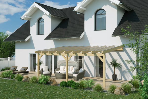 Terrassenüberdachung Holz 800x400cm VSG anthrazit Zu verkaufen – Bild 2