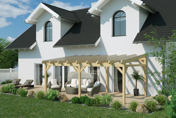Terrassenüberdachung Holz 800x400cm VSG anthrazit Zu verkaufen