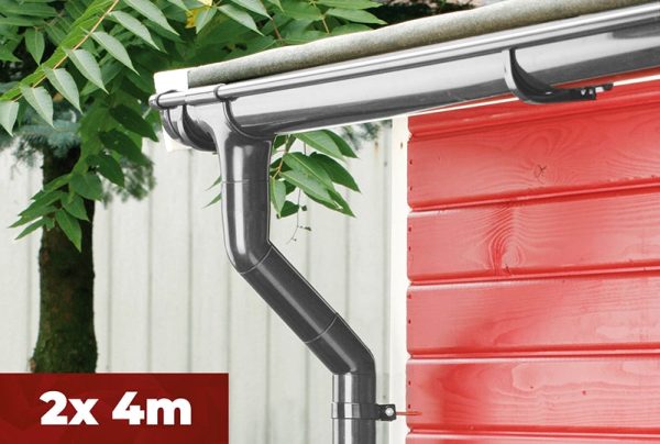 Marley Dachrinnen-Set 4m Anthrazit Metallic für Gartenhäuser Rabatt