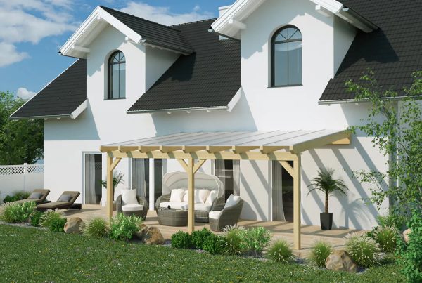 Terrassenüberdachung Holz 800x400cm VSG anthrazit Zu verkaufen – Bild 4