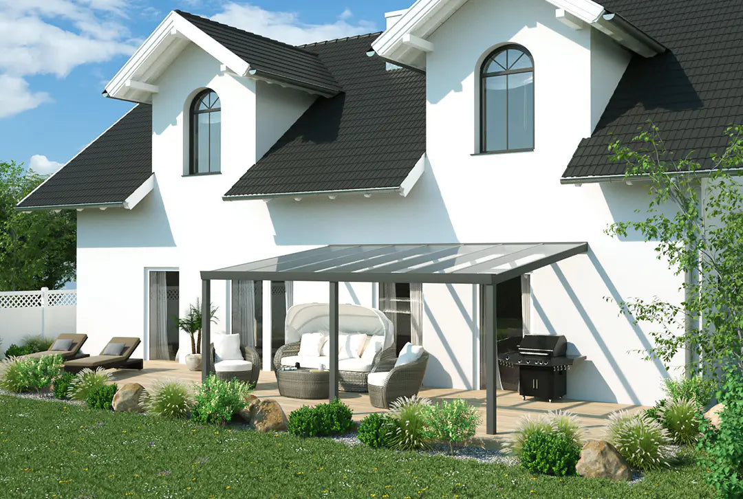 Terrassenüberdachung Aluminium 500x300cm VSG anthrazit Angebot