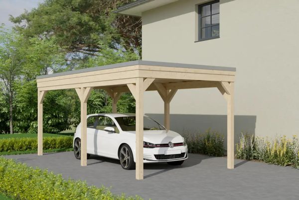 Flachdachcarport aus Holz 300x500cm Im Angebot