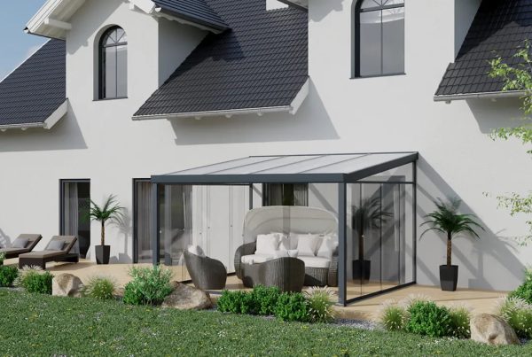 Kaltwintergarten Aluminium 400x350cm Doppelsteg anthrazit Online-Schn?ppchen – Bild 2
