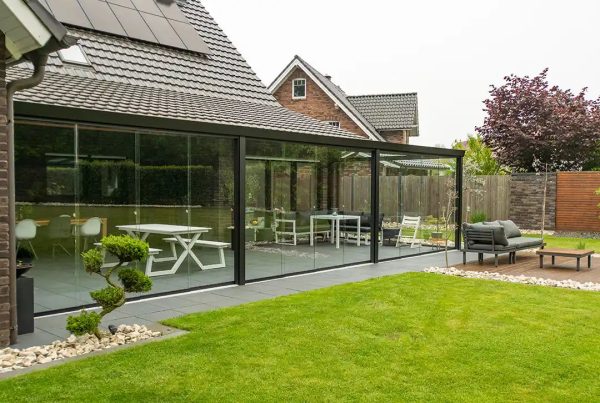 Kaltwintergarten Aluminium 700x250cm Doppelsteg schwarz Angebot – Bild 5