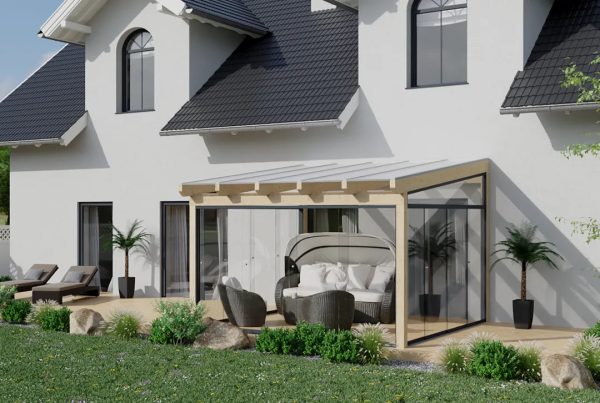 Kaltwintergarten Holz 400x250cm VSG Natur Online-Verkauf – Bild 2