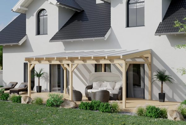 Terrassenüberdachung Holz 800x400cm Doppelsteg teak Online-Verkauf – Bild 3